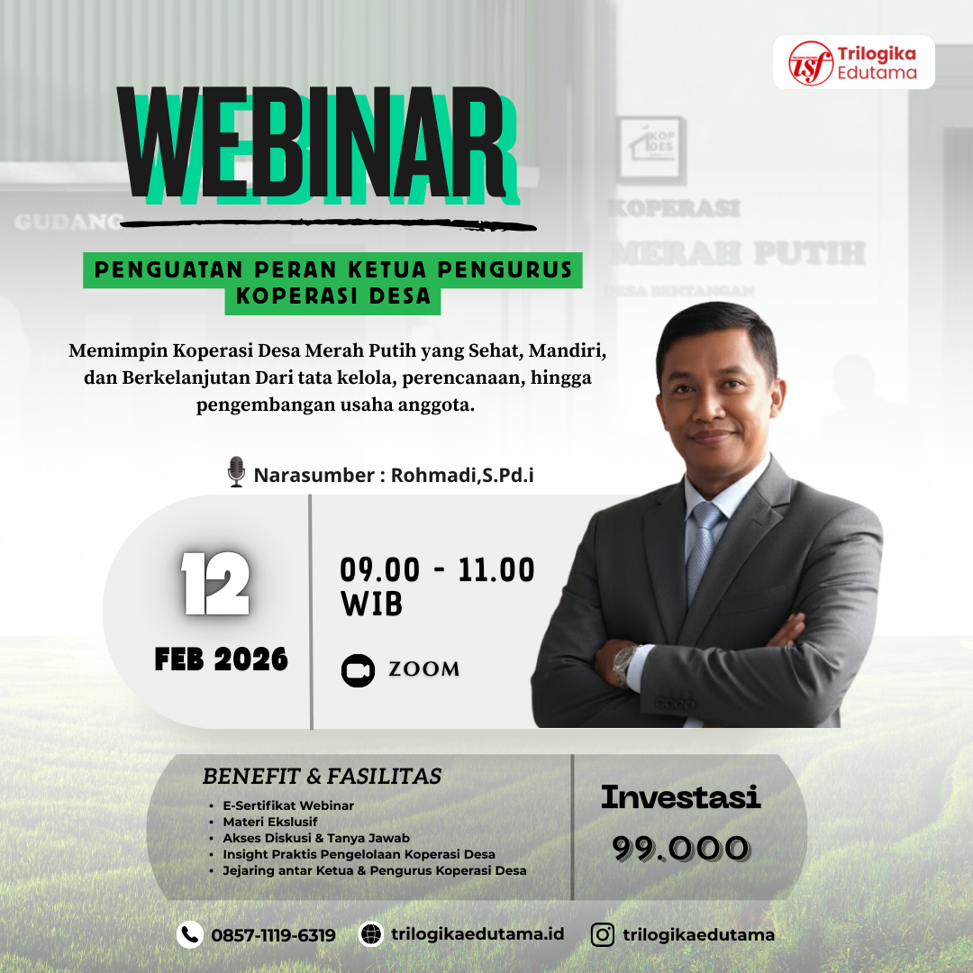 WEBINAR PENGUATAN PERAN KETUA PENGURUS KOPERASI DESA